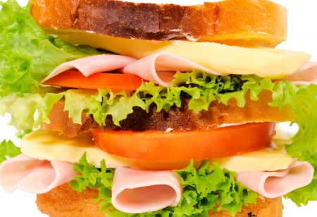 Close up to big sandwichの写真素材