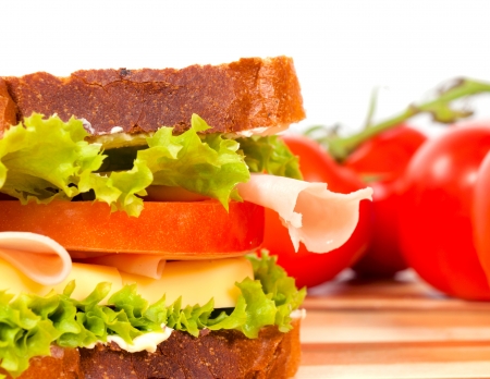 Selective focus on the right side of sandwich contentの写真素材