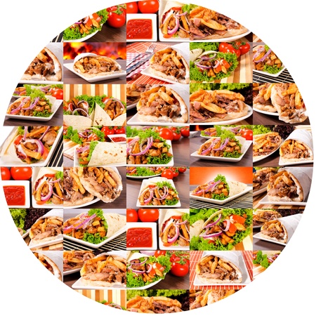 Bunch of gyros in circleの写真素材