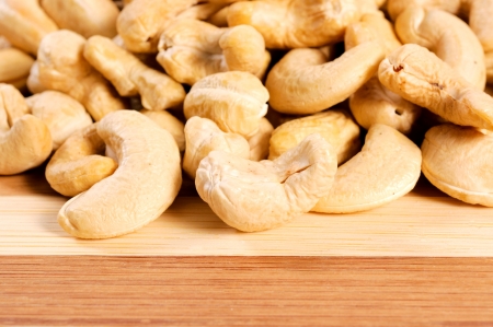 Selective focus on the front cashew nutsの写真素材