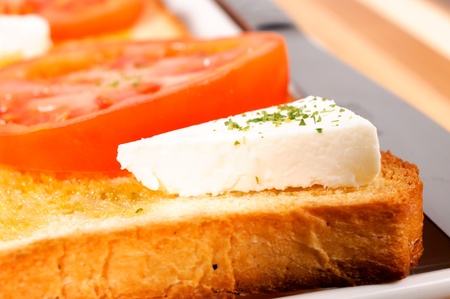 Selective focus on the feta cheeseの写真素材