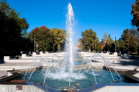 Fountain in the autumn timeの写真素材