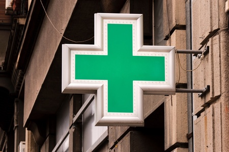 Pharmacy sign on the streetの写真素材