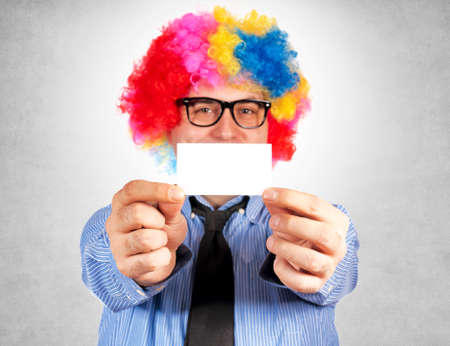 Selective focus on the blank white card