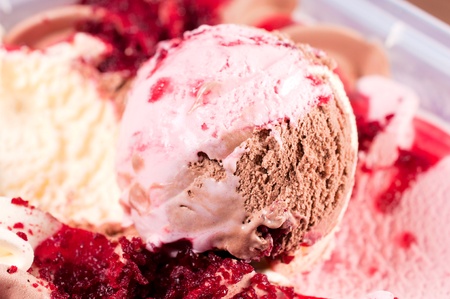 Close up to ice cream ball