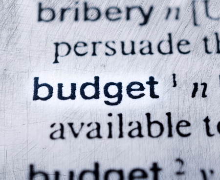 Budget concept in word tag . Selective focus in the middle of wordの写真素材