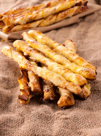 Cheese sticks with sesame on topの写真素材