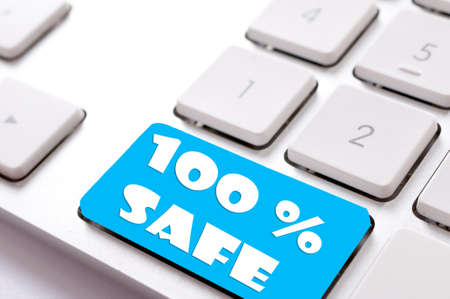 100% safa sign on the keyboard
