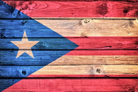 Cuban flag on the old wooden background の写真素材
