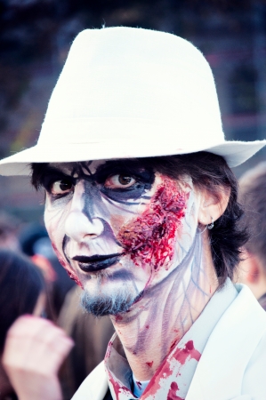 BELGRADE, SERBIA - OCT 19: Unidentified people at the second zombie festival and concert music held at Prince Michael suare on October 19, 2013 in Belgrade, Serbiaのeditorial素材