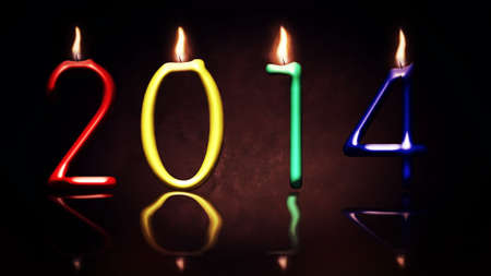 New Year 2014 with with candle numbers
