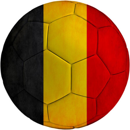 Football ball with Belgium flag isolated on white background の写真素材