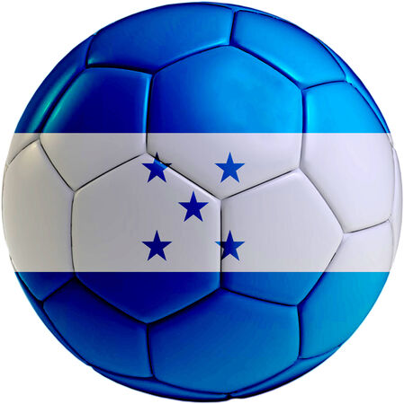 Football ball with Honduras flag isolated on white background の写真素材