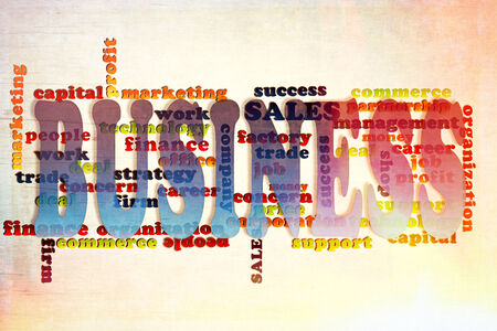 Business words concept on the abstract background の写真素材
