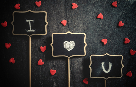I love you sign on dark backgroundの写真素材