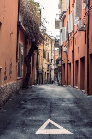 Old street in Rimini,Italyのeditorial素材