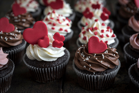 Sweet love cupcakes,,valentines day concept and selrctive focus の写真素材
