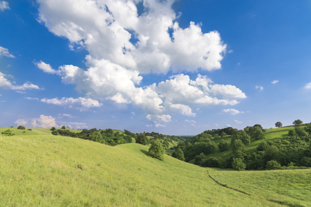 Beautiful landscape of the green hills の写真素材