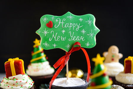 Happy New Year cake pops,selective focusの写真素材