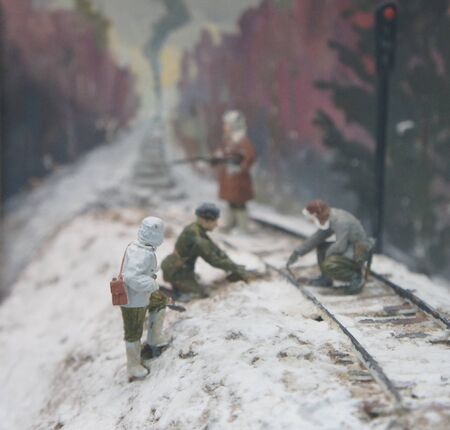 World War II, 75 years of victory, events of 1941-1945, soldiers and military equipment, illustration of military events and everyday life of military everyday life, from the Volokolamsk city museumのeditorial素材