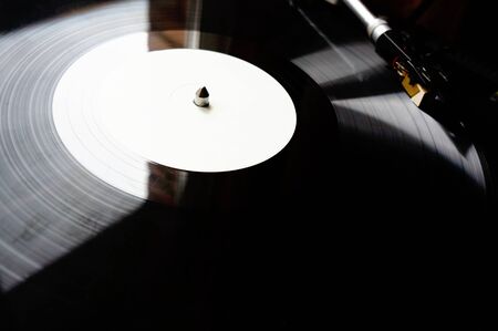 vinyl record player with record and needle, hip hop and DJ classic, for background and cover