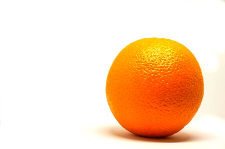 ripe orange on an isolated white background