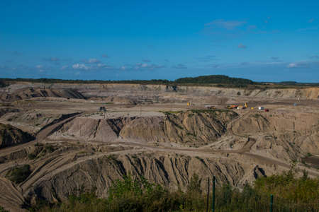 View of a large sandstone and amber quarryの写真素材