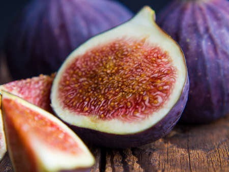 Still life with fresh figs on an old table