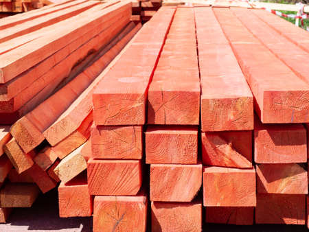 timber and boards are treated with a moisture and insect repellantの写真素材