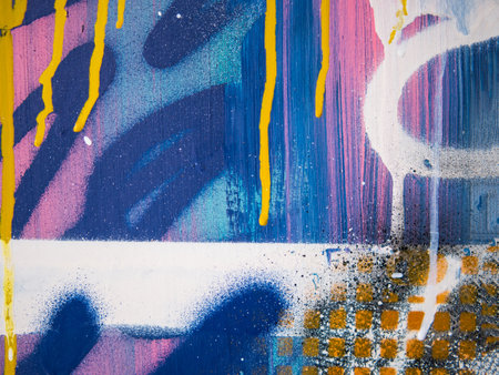 abstract graffiti wall art. creative colorful texture. contemporary work of art.の写真素材