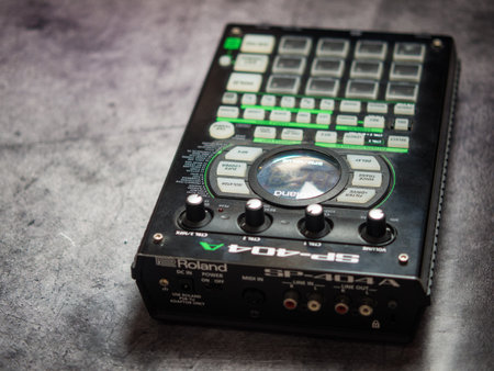 moscow. russia. 08.06.2022. Professional Roland drum machine for the electronic music composer.のeditorial素材