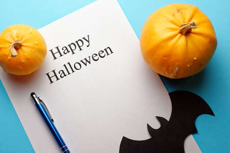 Halloween party checklist. List to do. Notepad.