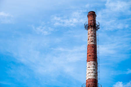 The top of an old water tower against a sky with clouds in Sloka, Jurmala, Latvia.の写真素材