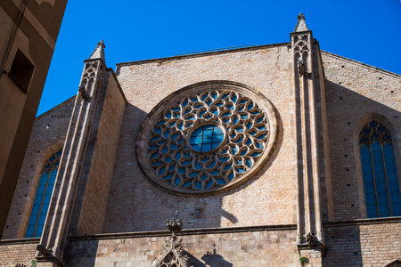 Barcelona, Spain - May 26 2022: Facade of the Church of Santa Maria del Mar.のeditorial素材