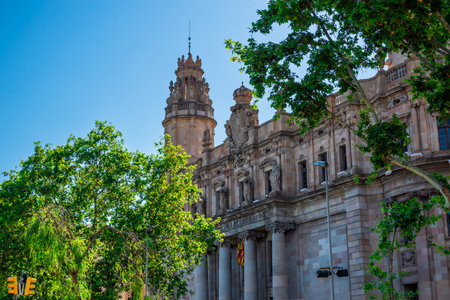 Barcelona, Spain - May 26 2022: The ancient and majestic Telegraph office building in Barcelona.のeditorial素材