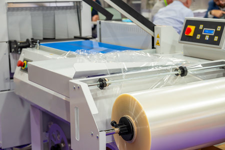Industrial equipment for packaging goods from film rolls.
