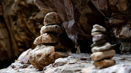 The stones are compounded into a turret on the canyon.