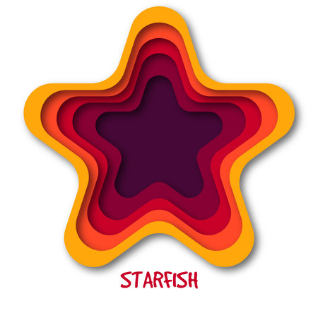 Colorful Wavy Paper style starfishのイラスト素材