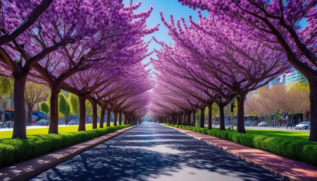Cherry blossoms in full bloom in the spring, Tokyo, Japanの素材