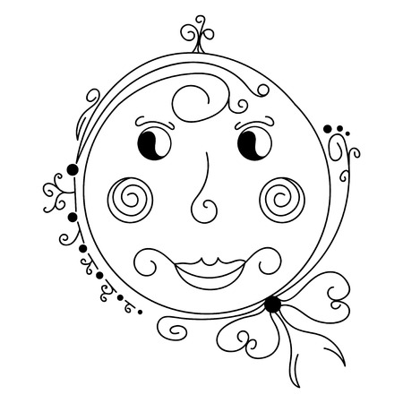 Black  doodle flowerのイラスト素材