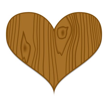 Vector brown wooden heartのイラスト素材