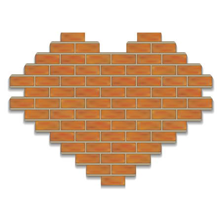 Vector brick orange heartのイラスト素材
