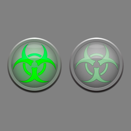 Two vector danger lights - biological dangerのイラスト素材