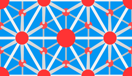 Vector molecule pattern on blue background