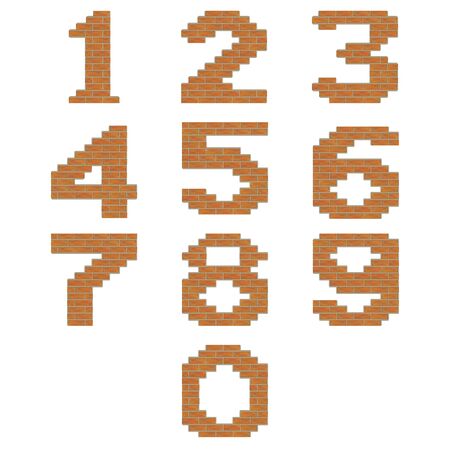 Vector isolated orange brick digitsのイラスト素材