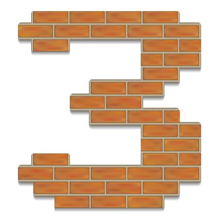 Vector isolated orange brick digitsのイラスト素材