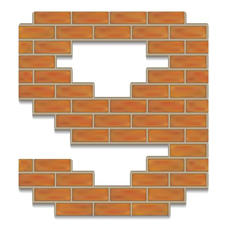 Vector isolated orange brick digitsのイラスト素材