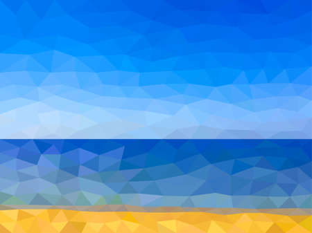 Low poly beach on the seaのイラスト素材