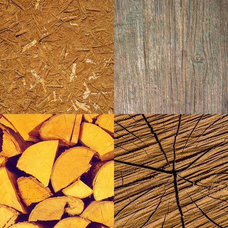 Set of an old different wooden boards textures backgroundの写真素材