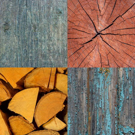 Set of an old different wooden boards textures backgroundの写真素材
